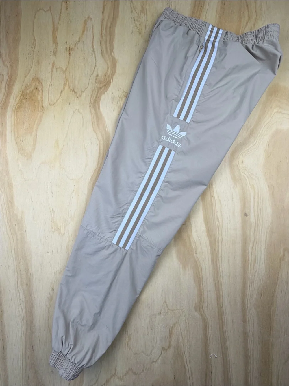 Adidas Originals Beige Joggers Women's Size S Track Pants 3-Stripe Athletic - Picture 9 of 16